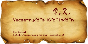 Vecsernyés Kálmán névjegykártya